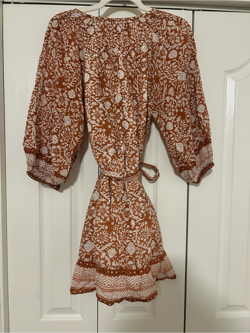 Cleobella Rust Floral Belted Mini Dress - Picture 6 of 9